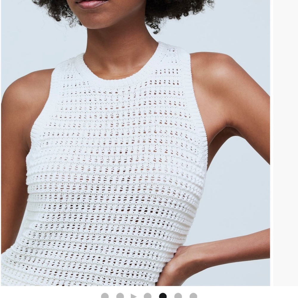 Madewell NEW Open stitchcrewneck cotton sweater tank - Picture 4 of 8